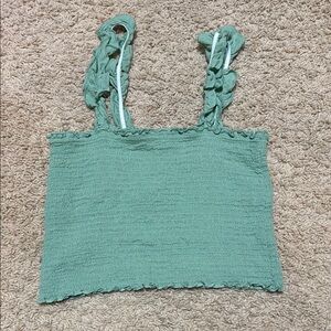 Aerie Green Textured Tank Top